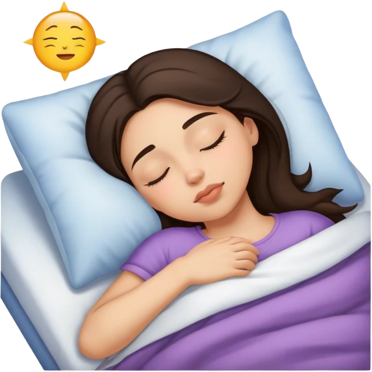 Brunette girl sleepin emoji