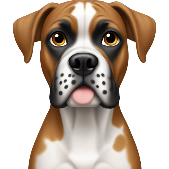 white spotted boxer dog emoji