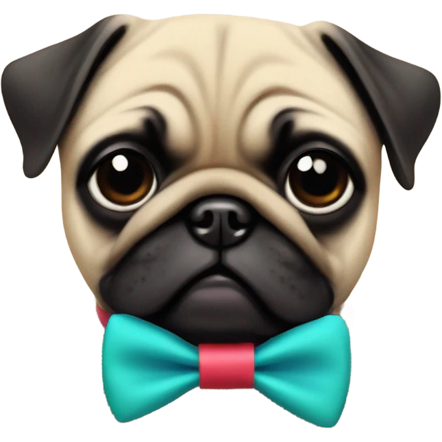 Cute pug puppy with bow tie  emoji