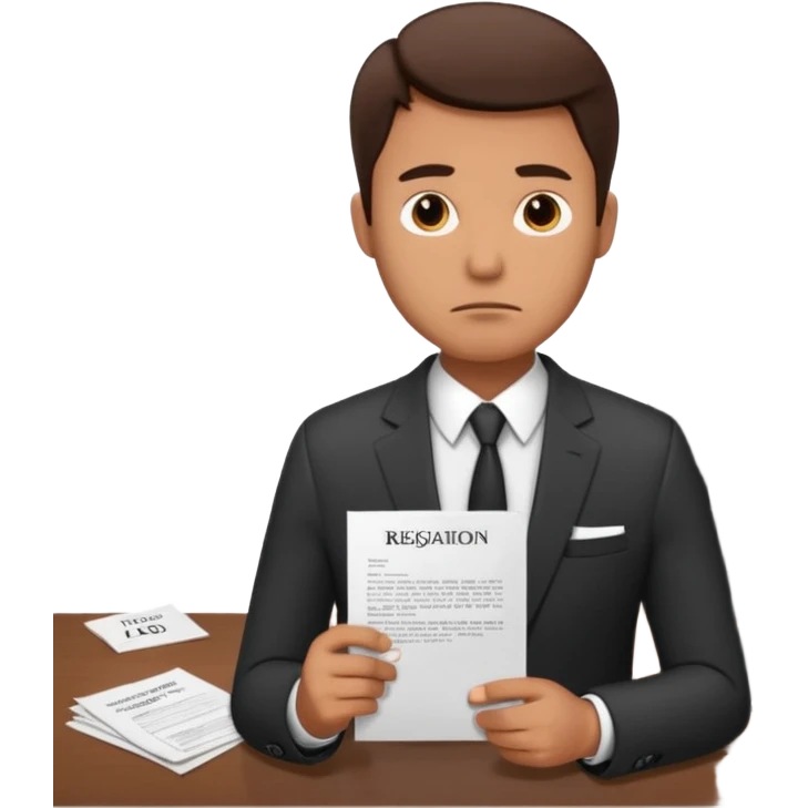 Man in work office resignation  emoji