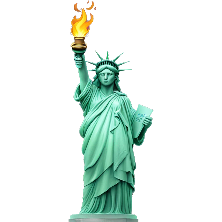 statue of liberty, holding torch, torso  emoji
