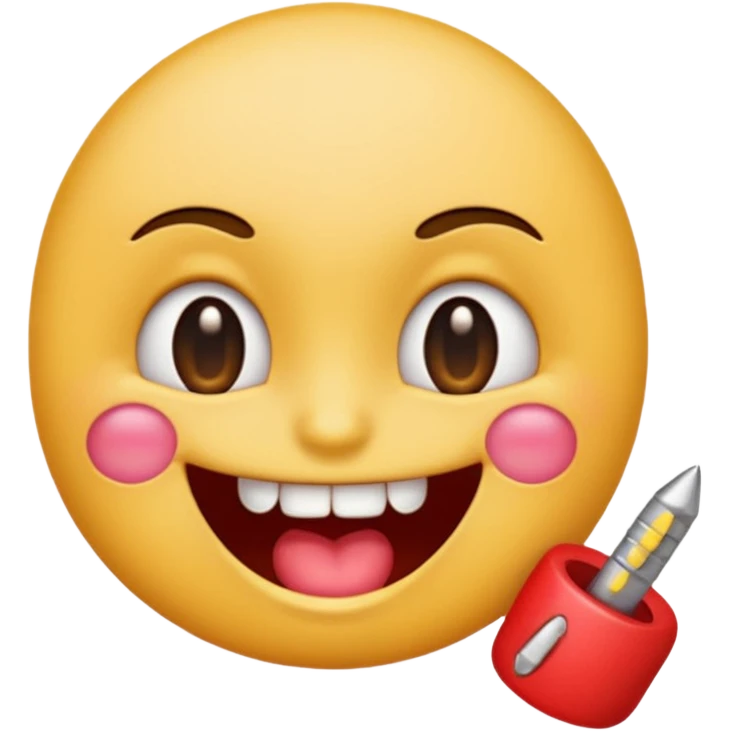 Make a flirty emoji with a nail in it’s teeth emoji