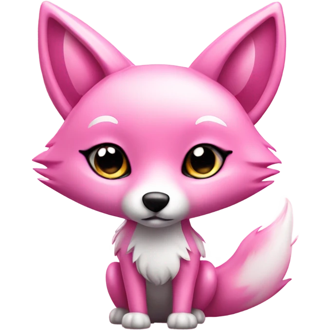 Rose pink fox with sparkles standing  emoji