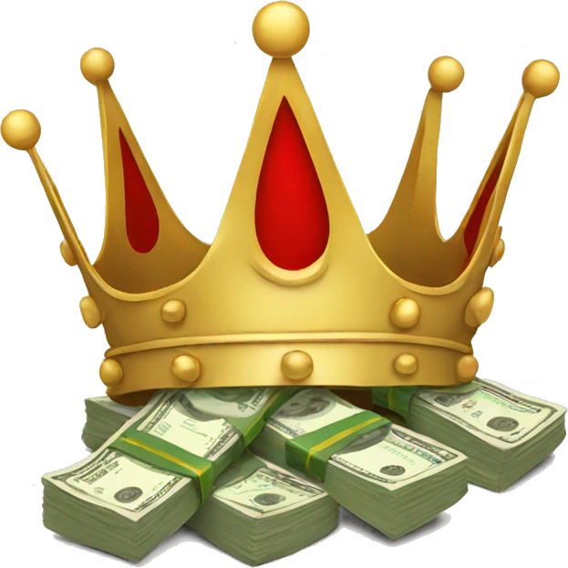 king crown with money emoji
