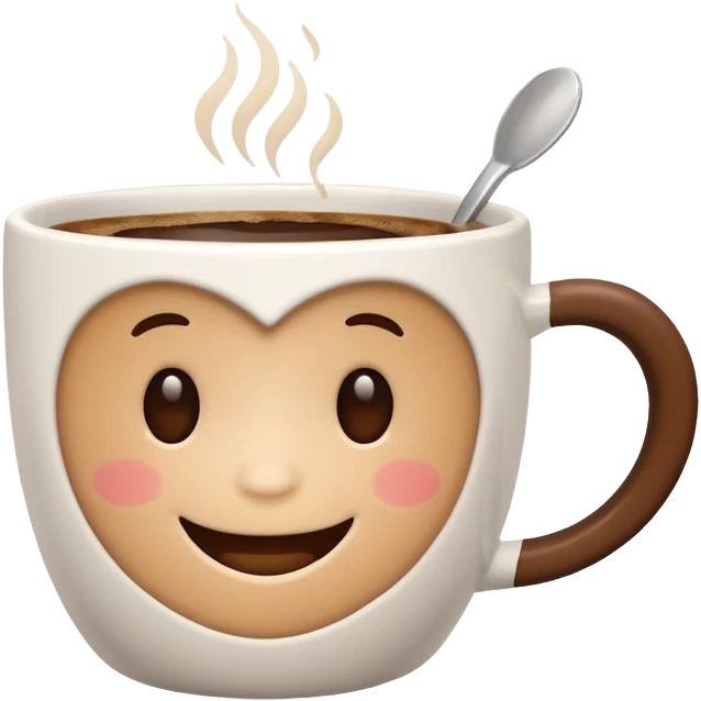 Cute smiling coffee cup emoji