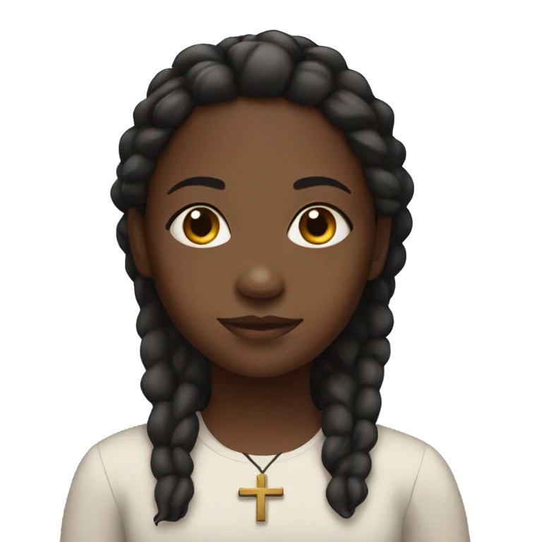 Black girl with cross of Jesus  emoji