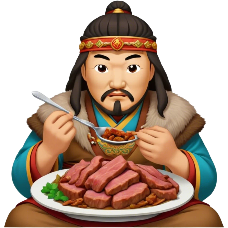 Gengkhis khan eats cooked meat emoji