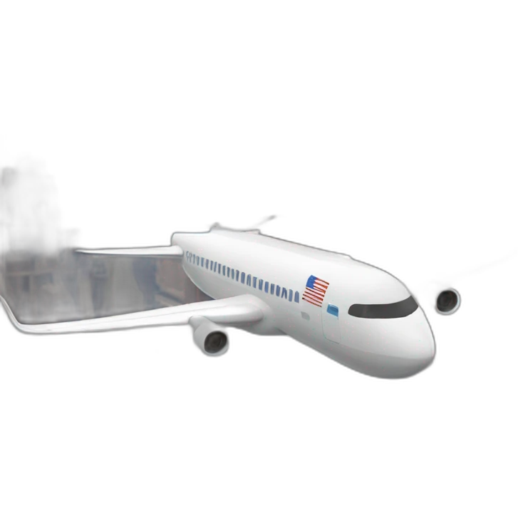 Plane going flying with world trade center in background emoji