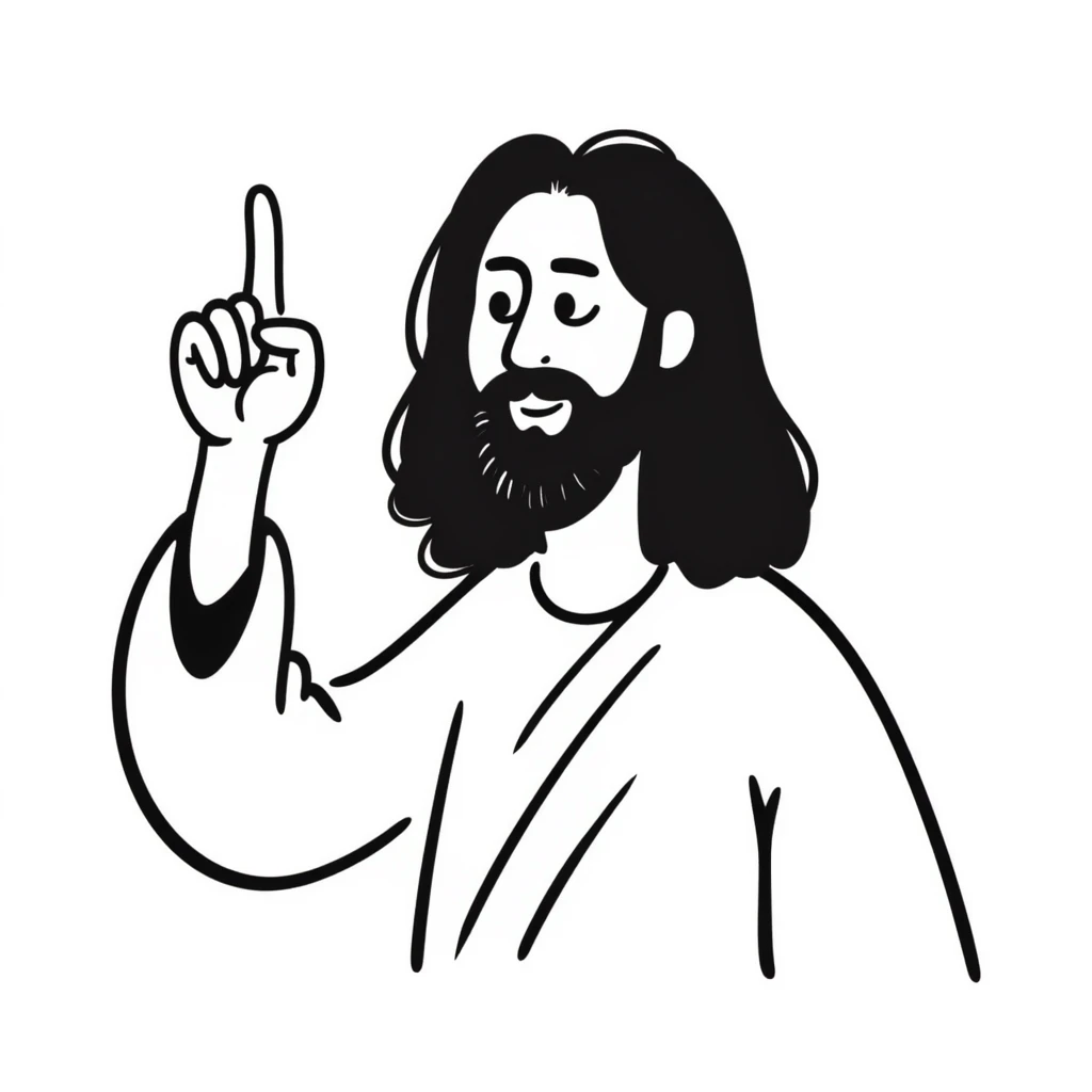 Jesus Christ character flipping the middle finger emoji