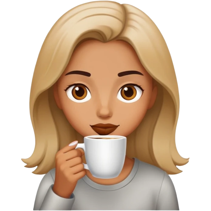 A girl drinking coffee emoji