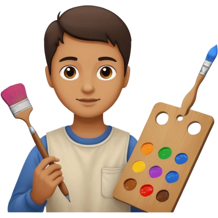 person restoring old painting. emoji