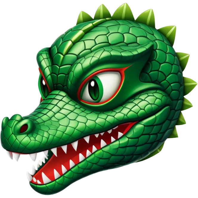 alligator luchador mask with green scales and sharp teeth emoji
