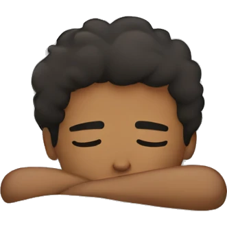 young brown man sleeping on pillow emoji