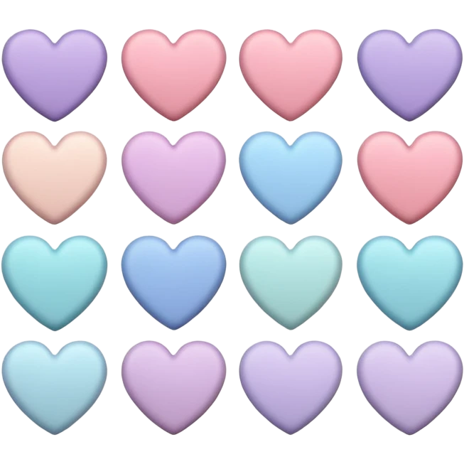 Make pastel colored hearts emoji