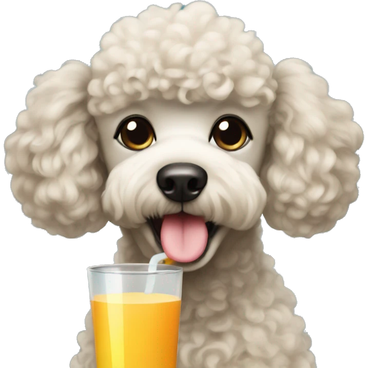 poodle drinking juice emoji