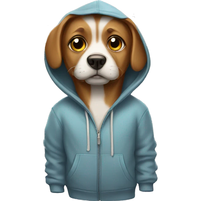 Dog wearing a hoodie emoji