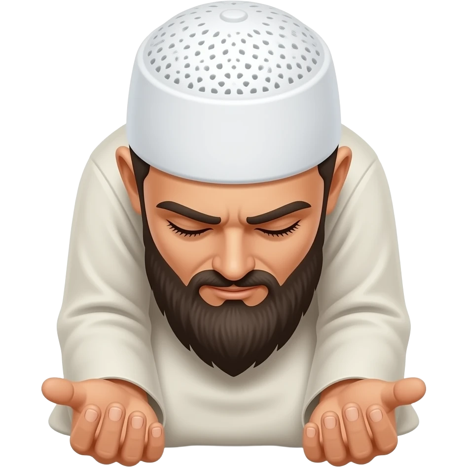 Namaz kılan secdeye giden insan eli dua eder gibi açık olsun emoji
