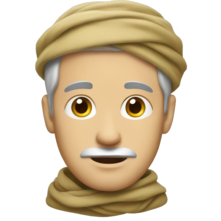 white man with pashmina on his head emoji