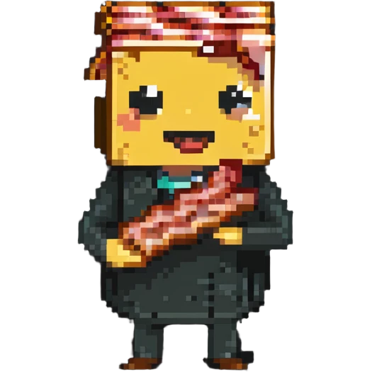 sarcasm emoji with a slice of bacon emoji