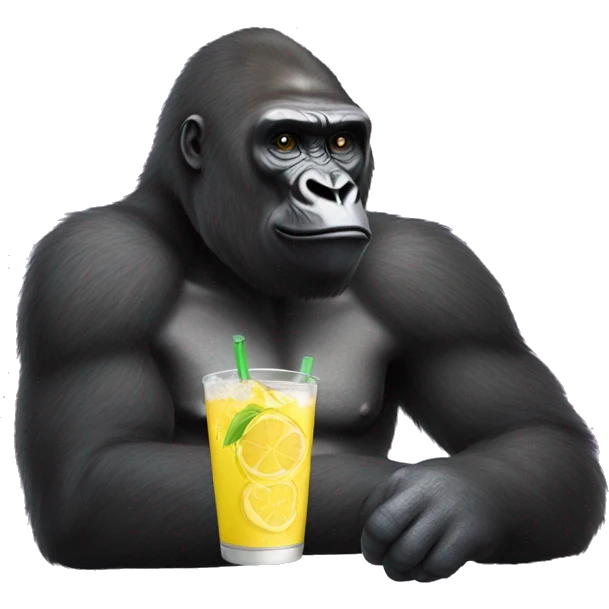 Gorilla drinking lemon soda emoji
