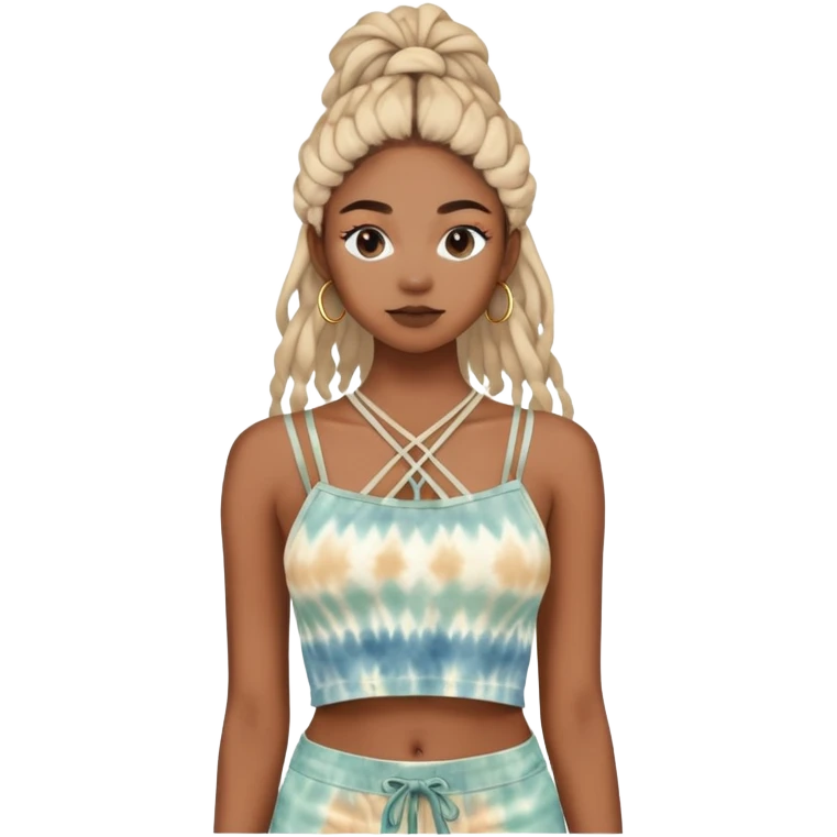 Moonlit weaves clothing crop top strappy in the front tie dye earth tones emoji