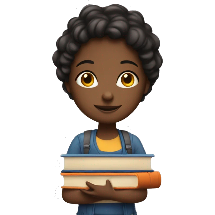 Girl with a Stack of Books emoji