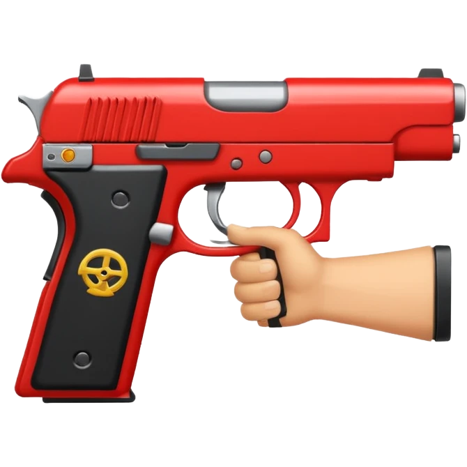 Un persona Blanco una gora de lado y una pistola emoji
