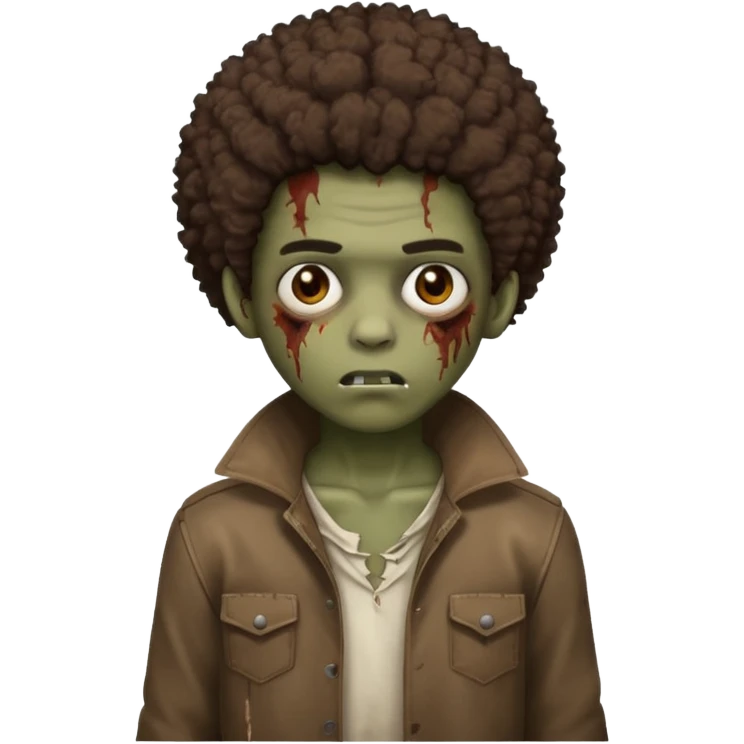 boy zombie with afro tapered African American hair emoji