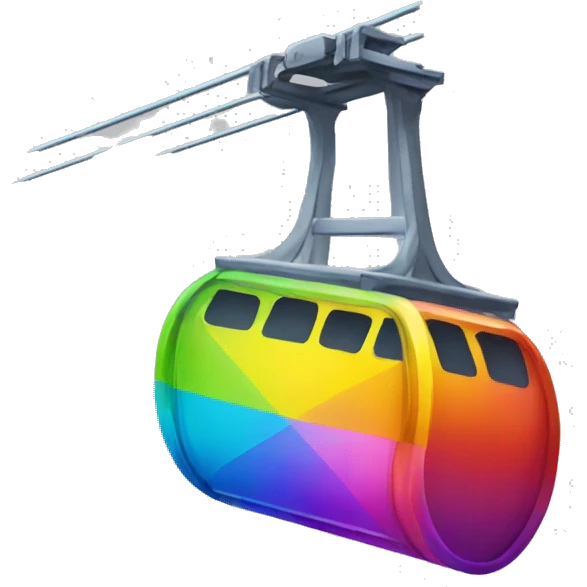 rainbow ski lift tube emoji