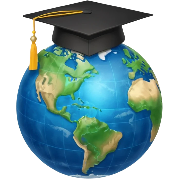 Earth with 🎓 emoji