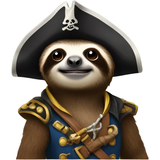 Sloth dressed as a pirate emoji
