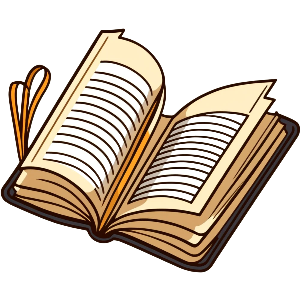 Open book with bookmark emoji