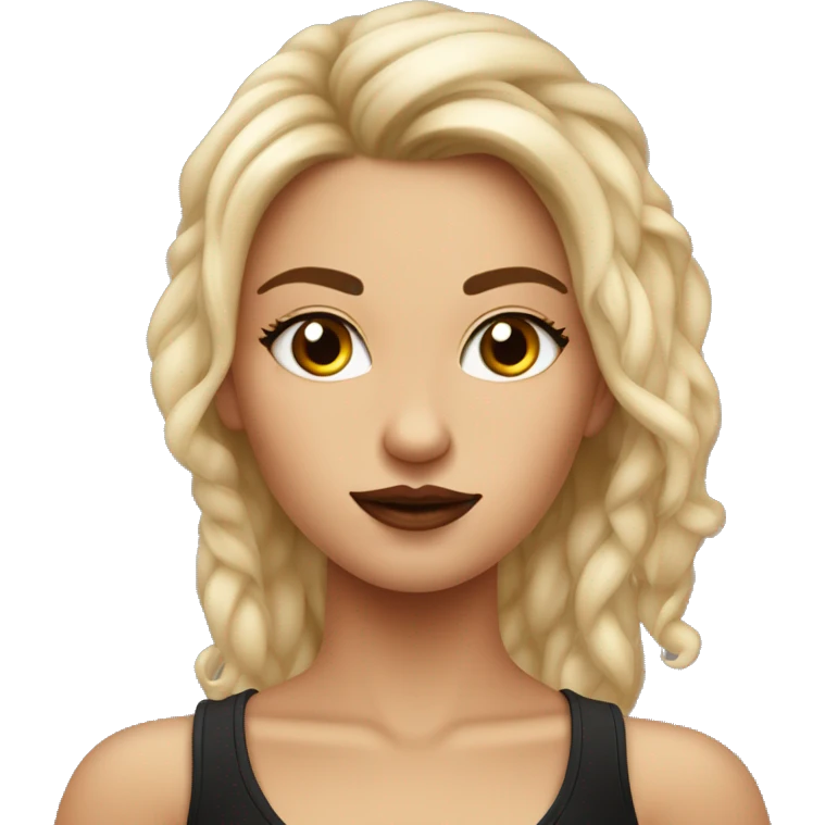 una ragazza con i capelli neri e le meshes bionde un piercing (il nostril) e molto bella emoji