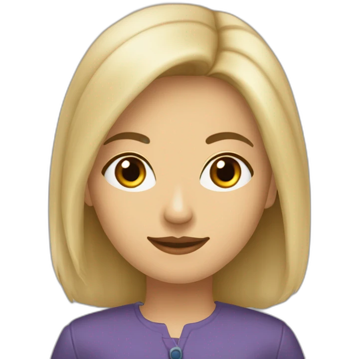 Девушка с короткими волосами в бежевом пальто и синей сумкой emoji