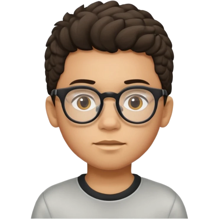 Erstelle mir eine Emoji von einem Jungen. Herkunft: Südamerika, Jung und Gutaussehend, mit durchsichtiger Brille und anderer Frisur  emoji