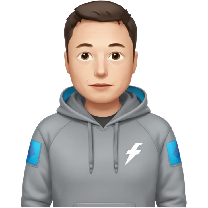 elon musk in gray hoodie full height emoji