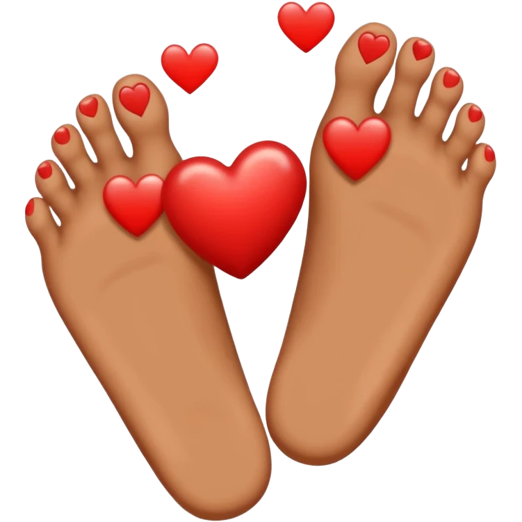lav en emoji af to eller flere fødder der former et hjerte emoji