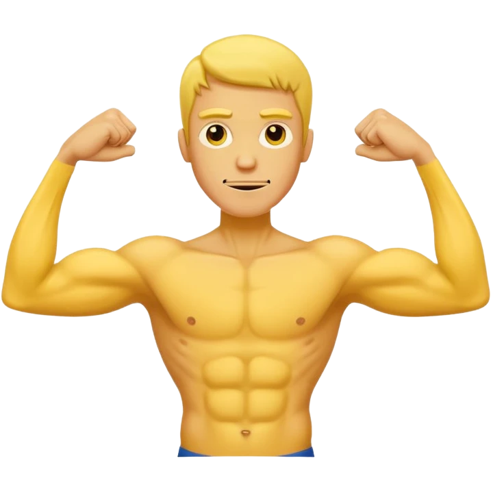 Yellow Man flexing skinny long arms  emoji