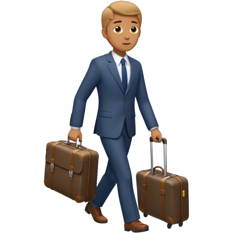 a man walking to leave, bring suitcase emoji