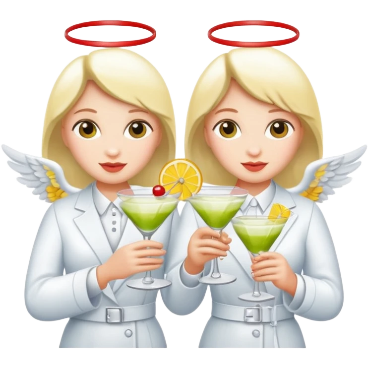 Two angels holding drinks emoji
