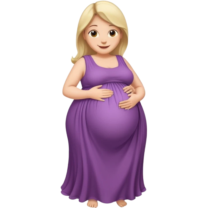 very heavily pregnant overdue woman with very large belly emoji