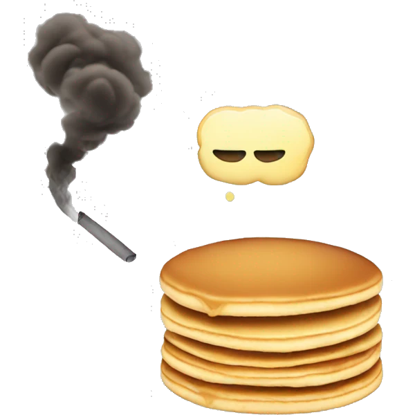 Smoke and a pancake emoji