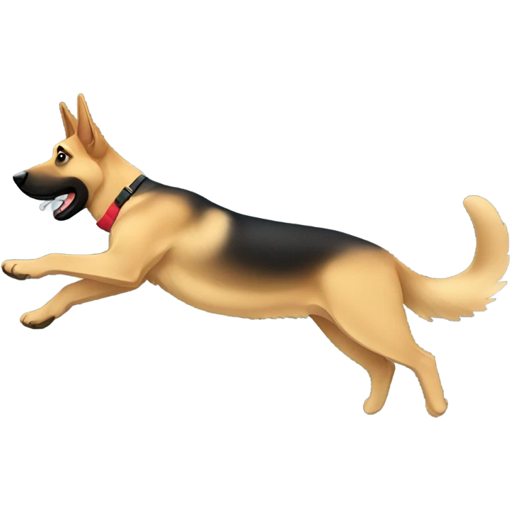 A German Shepherd springboard diving emoji