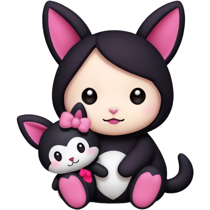 Kuromi with a labubu emoji