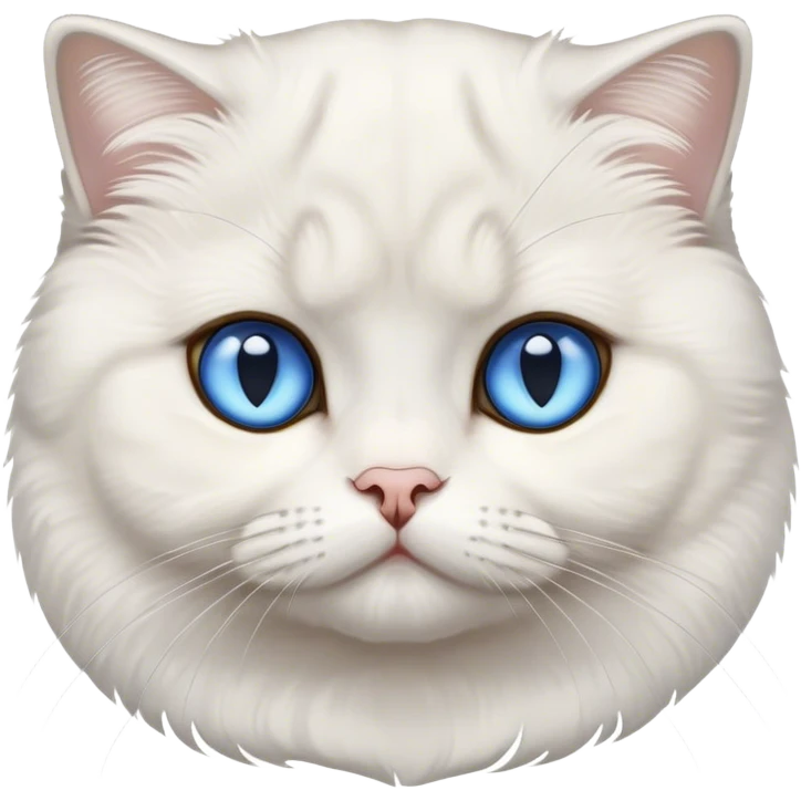 Scottish fold white with blue eyes emoji
