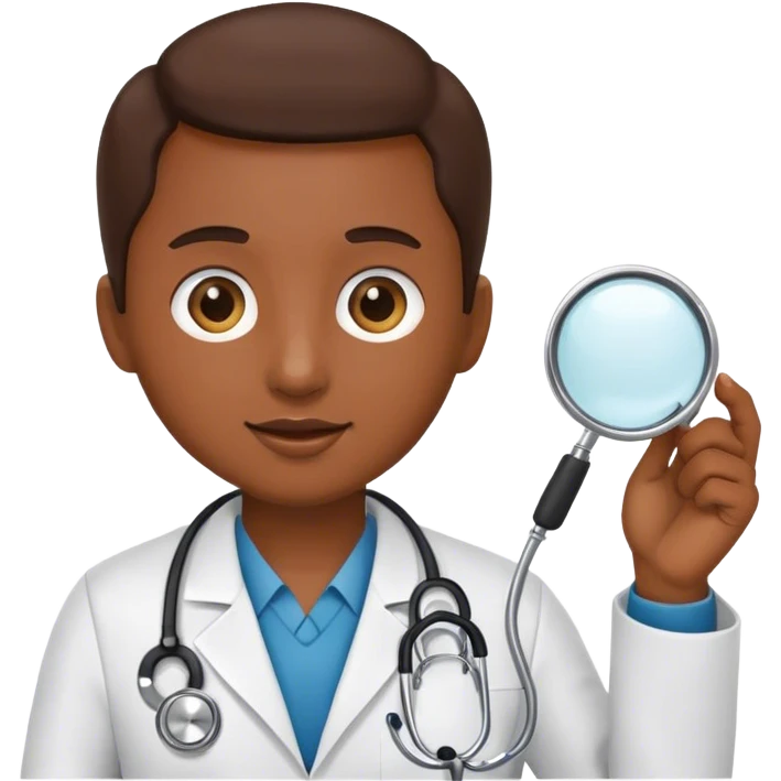 lupa e estetoscopio emoji