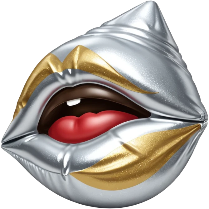 Glittery Hershey’s kiss (no face)  emoji