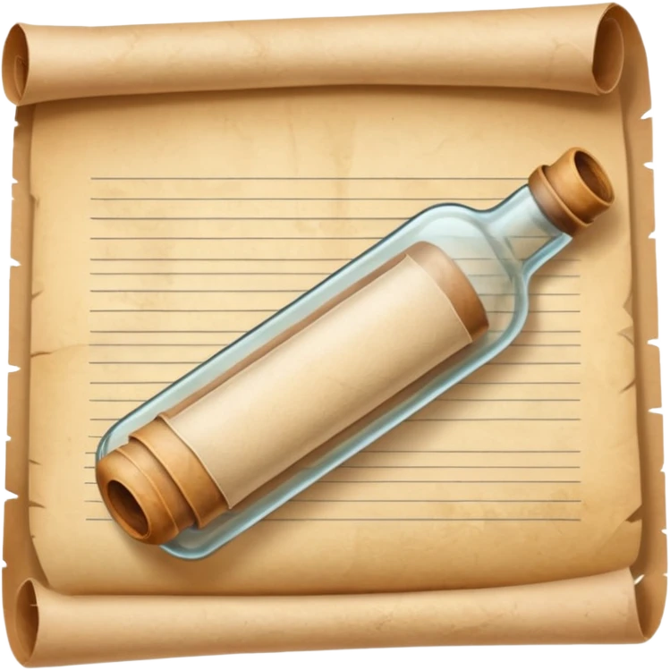message bottles with paper roll emoji