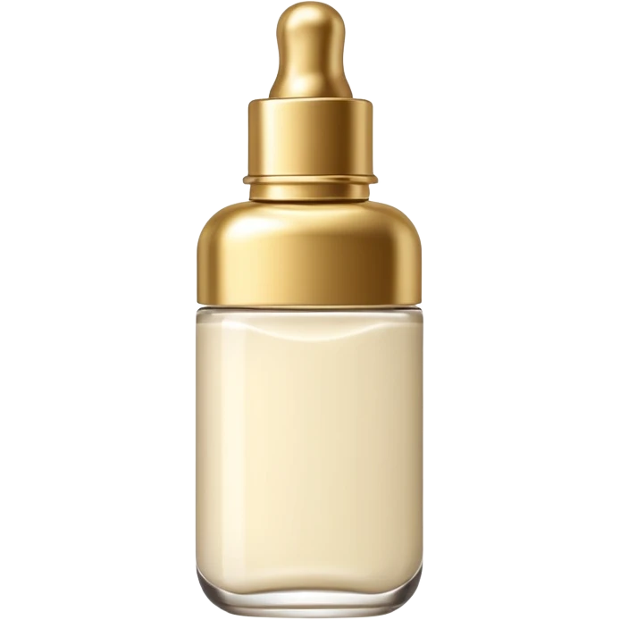 Ivory serum bottle with gold top emoji