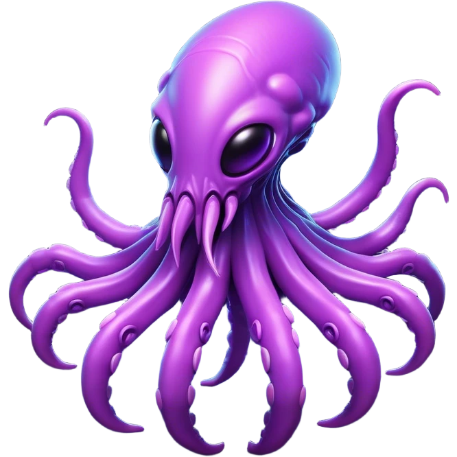 Clash of Clans aesthetic: Cinematic Playful Zerg Alien Emoji, rendered in a 3D vector-style similar to standard emojis with minimal shading and bold, simplified shapes. A compact, isometric, otherworldly creature with insectoid, organic details and subtle, eerie tentacles, softly glowing with a sinister alien charm. Simplified yet unmistakably iconic, highly detailed and consistent, glowing with a soft, spectral radiance and high shine. Stylized with a touch of bio-engineered mischief and a soft glowing outline, capturing the essence of a fearsome extraterrestrial menace with a playful twist! emoji